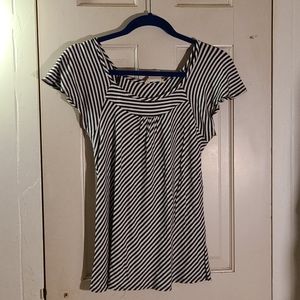 White and brown stripped shirt